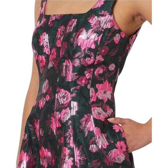 Lilly Pulitzer NWT Leya Floral Jaquard Dress Evergreen Hibis Kiss Jaquard Size 4 - Picture 5 of 14